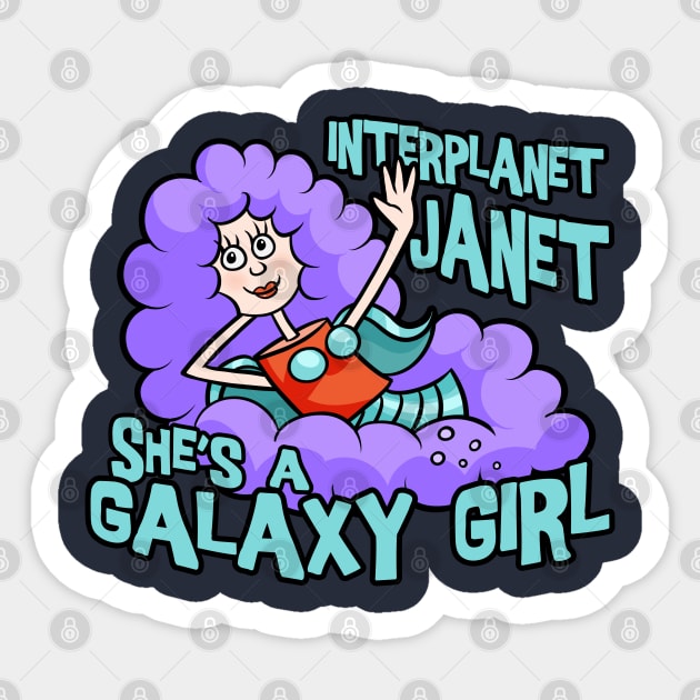 Interplanet Janet Sticker by Ellador